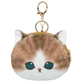 Mofusand Dark Brown Cat Coin Purse Keychain