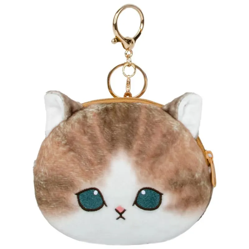 Mofusand Dark Brown Cat Coin Purse Keychain