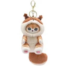 Mofusand Squirrel Cat Plush Keychain