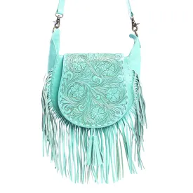 Moonwood Hand-Tooled Bag in Turquoise