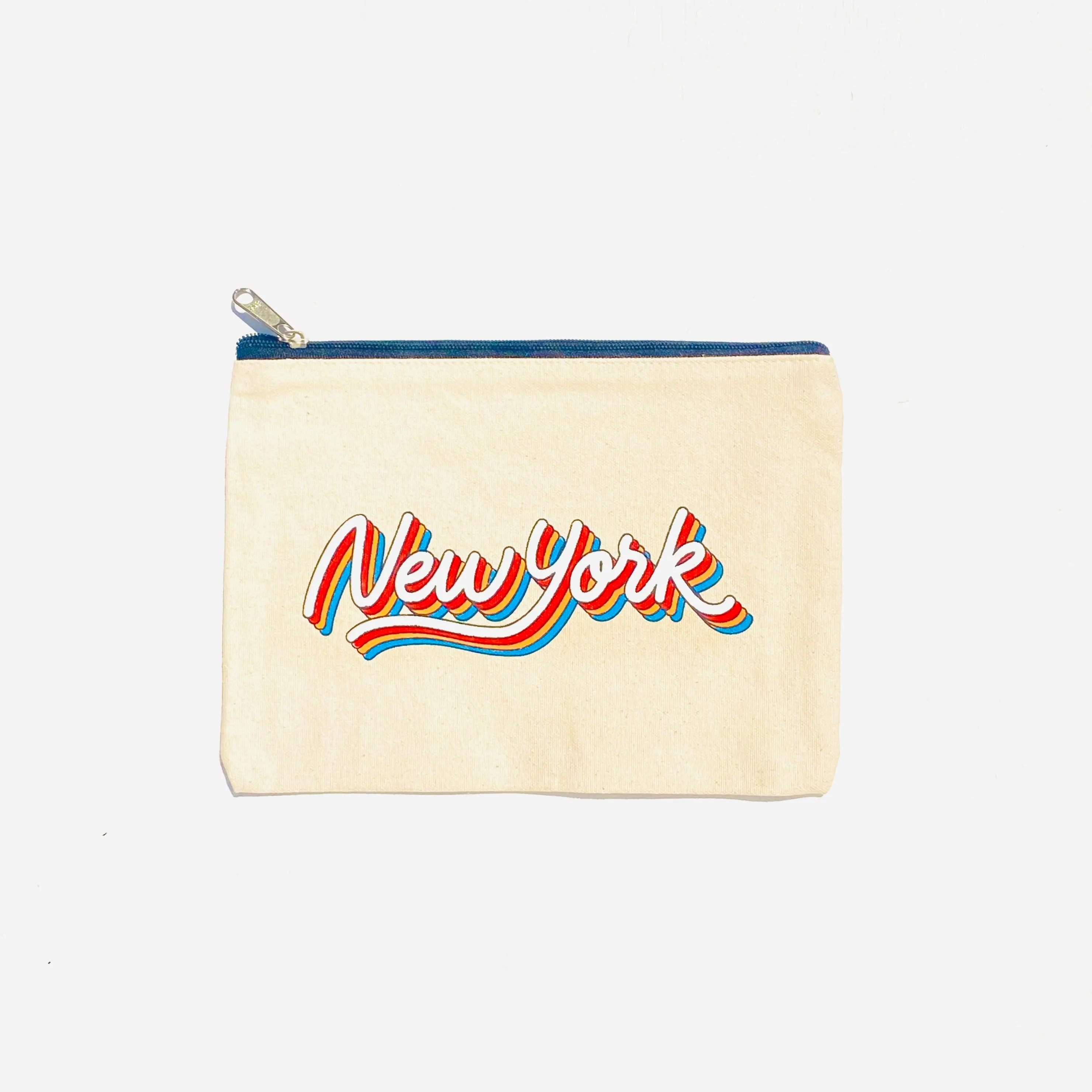 New York Rainbow Canvas Pouch