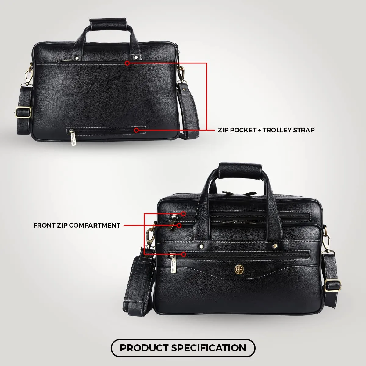 Office Laptop Bag For Men - Adjustable & Removal Strap - Multiple Compartment - Fits Upto 16" Laptop/MacBook