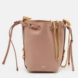 Old Pink Leather Micro Marcie Bucket Bag