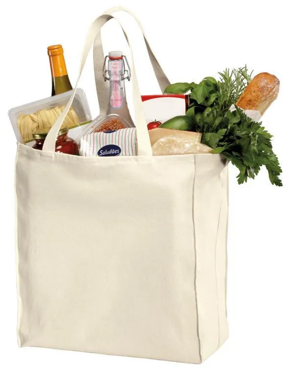 Over-the-Shoulder Cotton Twill Grocery Tote Bag - TF280