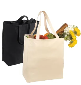 Over-the-Shoulder Cotton Twill Grocery Tote Bag - TF280