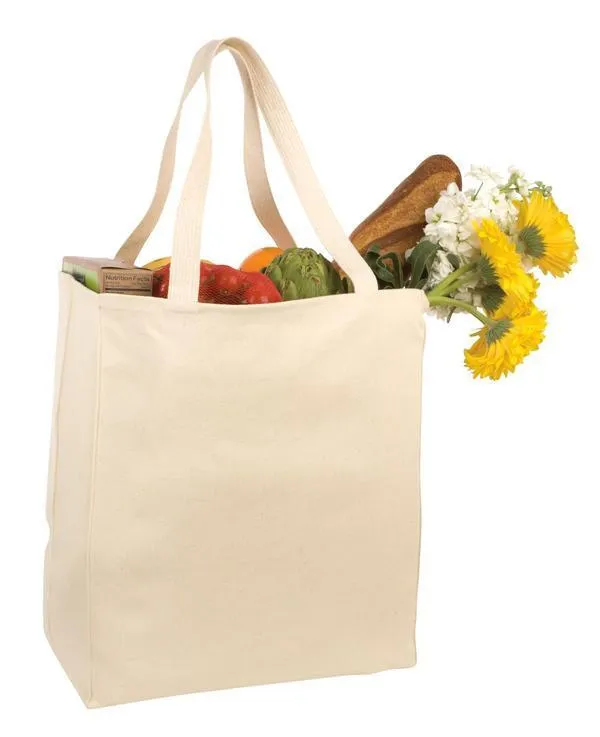 Over-the-Shoulder Cotton Twill Grocery Tote Bag - TF280