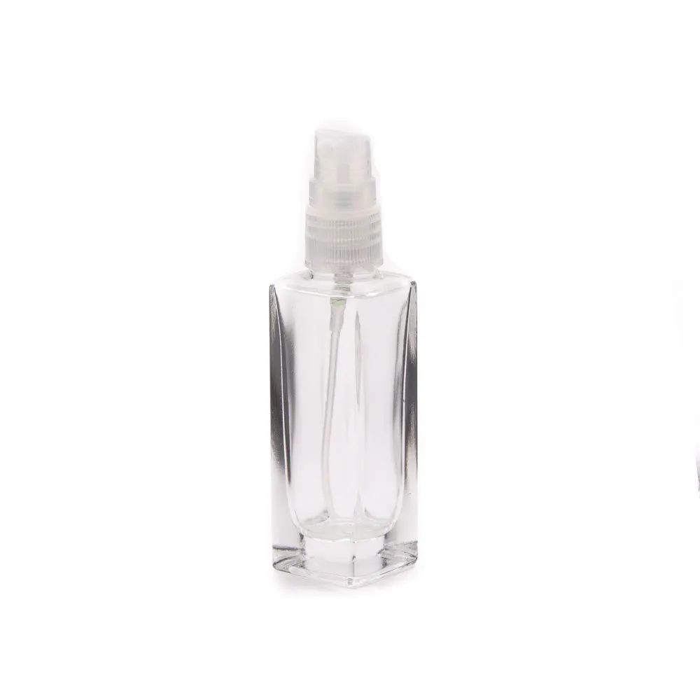 Perfume Glass Bottle 30ml with Pump White Gold Lid 78mm Tube WSH-030