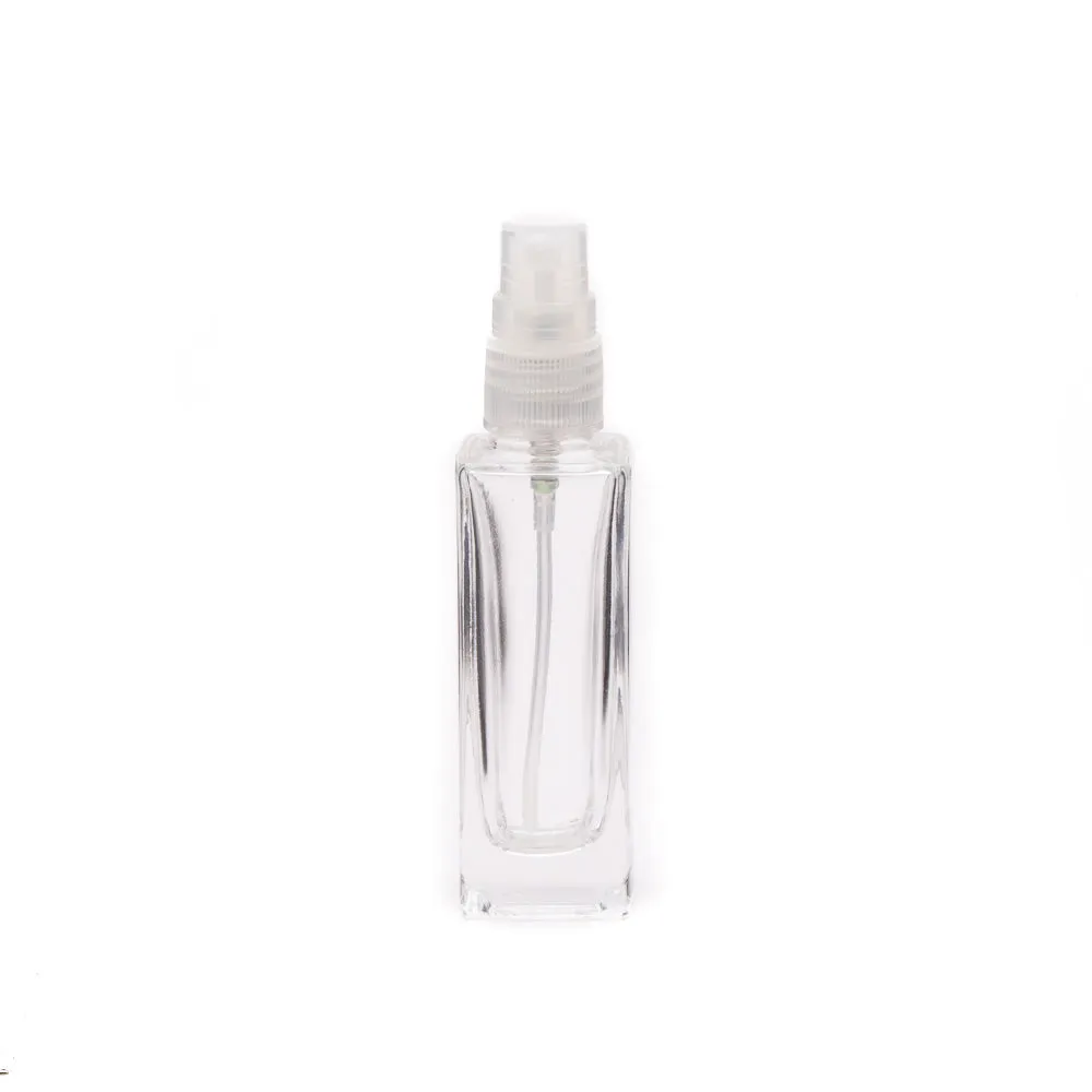 Perfume Glass Bottle 30ml with Pump White Gold Lid 78mm Tube WSH-030