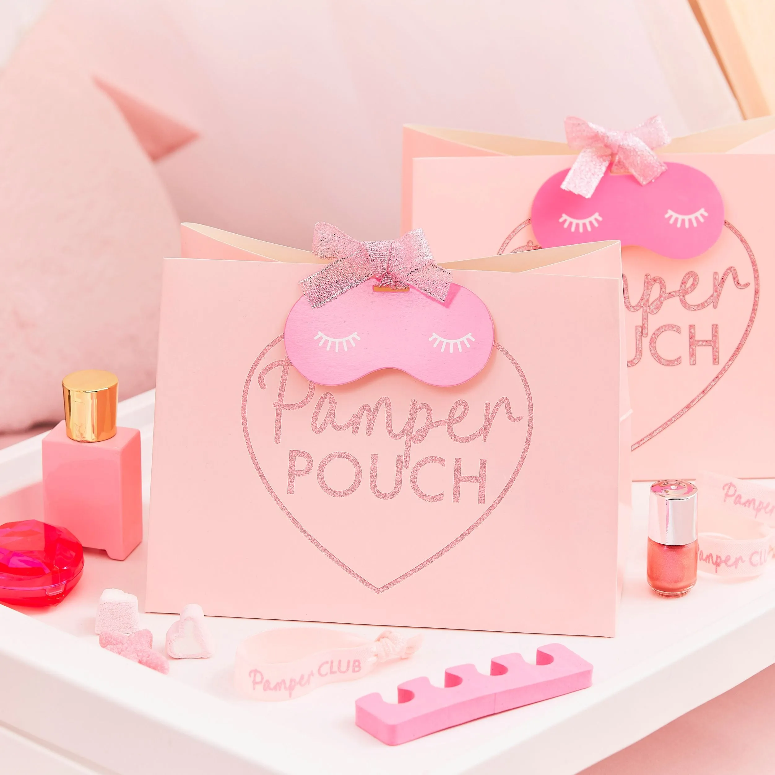 Pink Glitter Pamper Pouch Pamper Party Bag