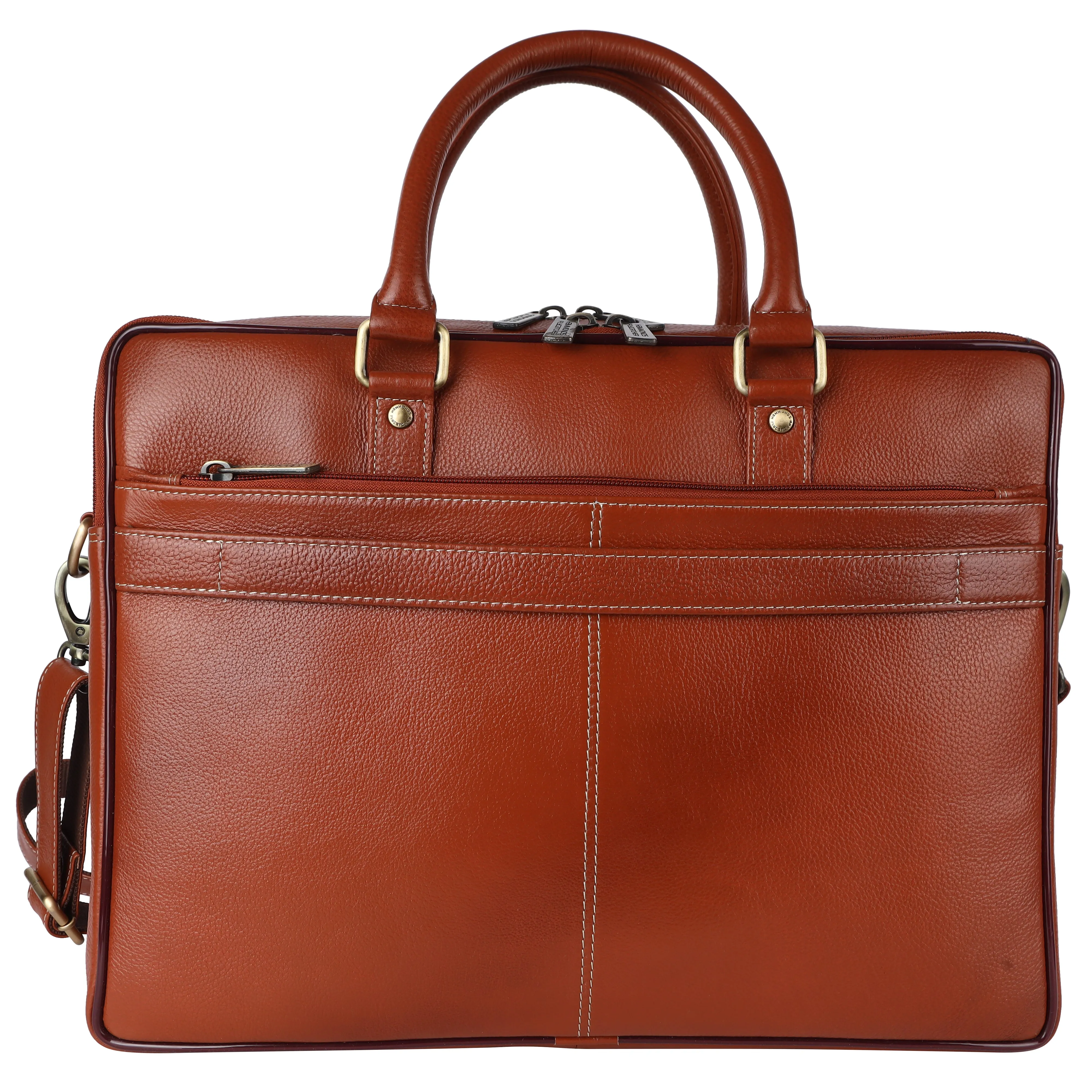 Premium Leather Office Bag With Laptop Compartment - 1 Year Warranty