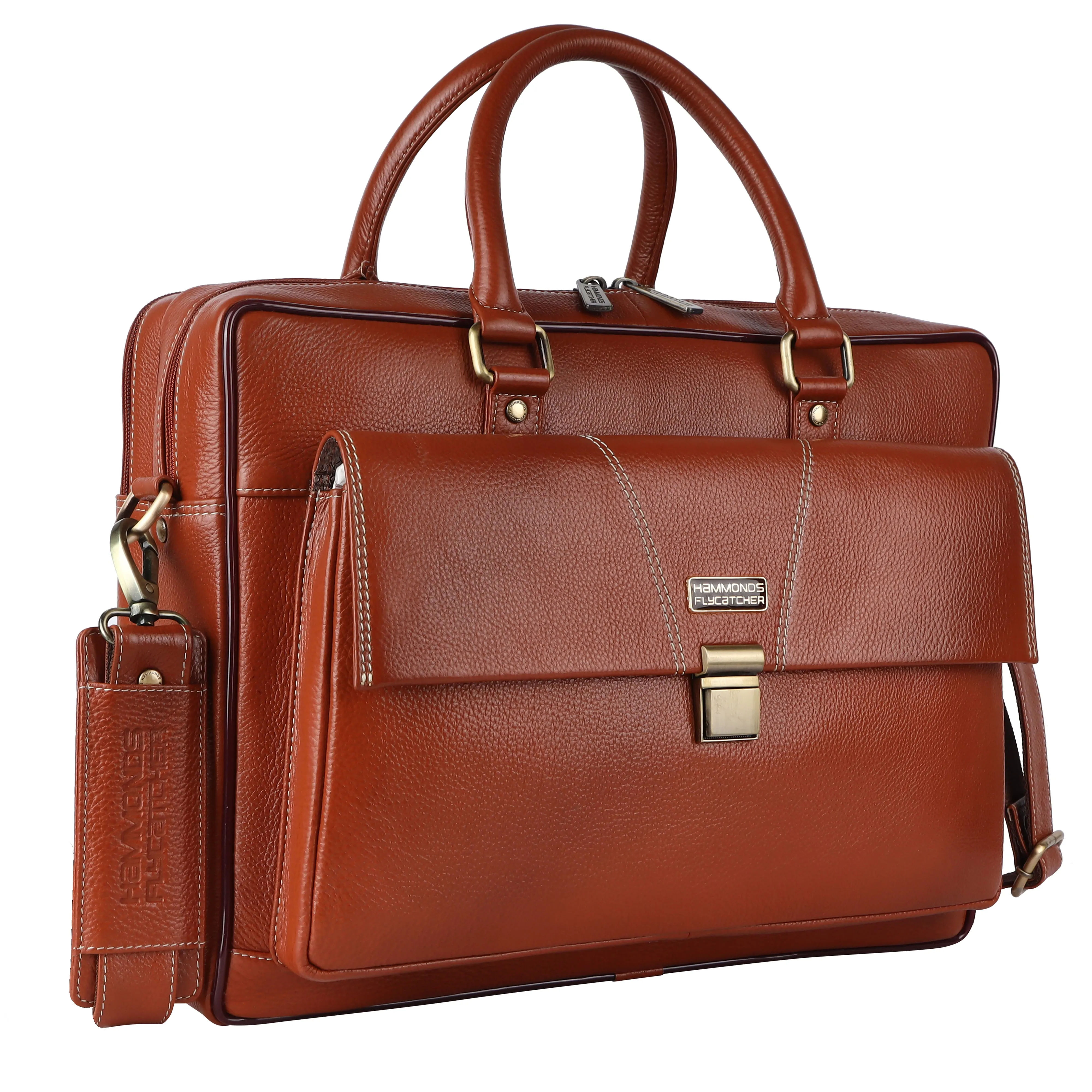 Premium Leather Office Bag With Laptop Compartment - 1 Year Warranty