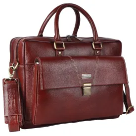 Premium Leather Office Bag With Laptop Compartment - 1 Year Warranty