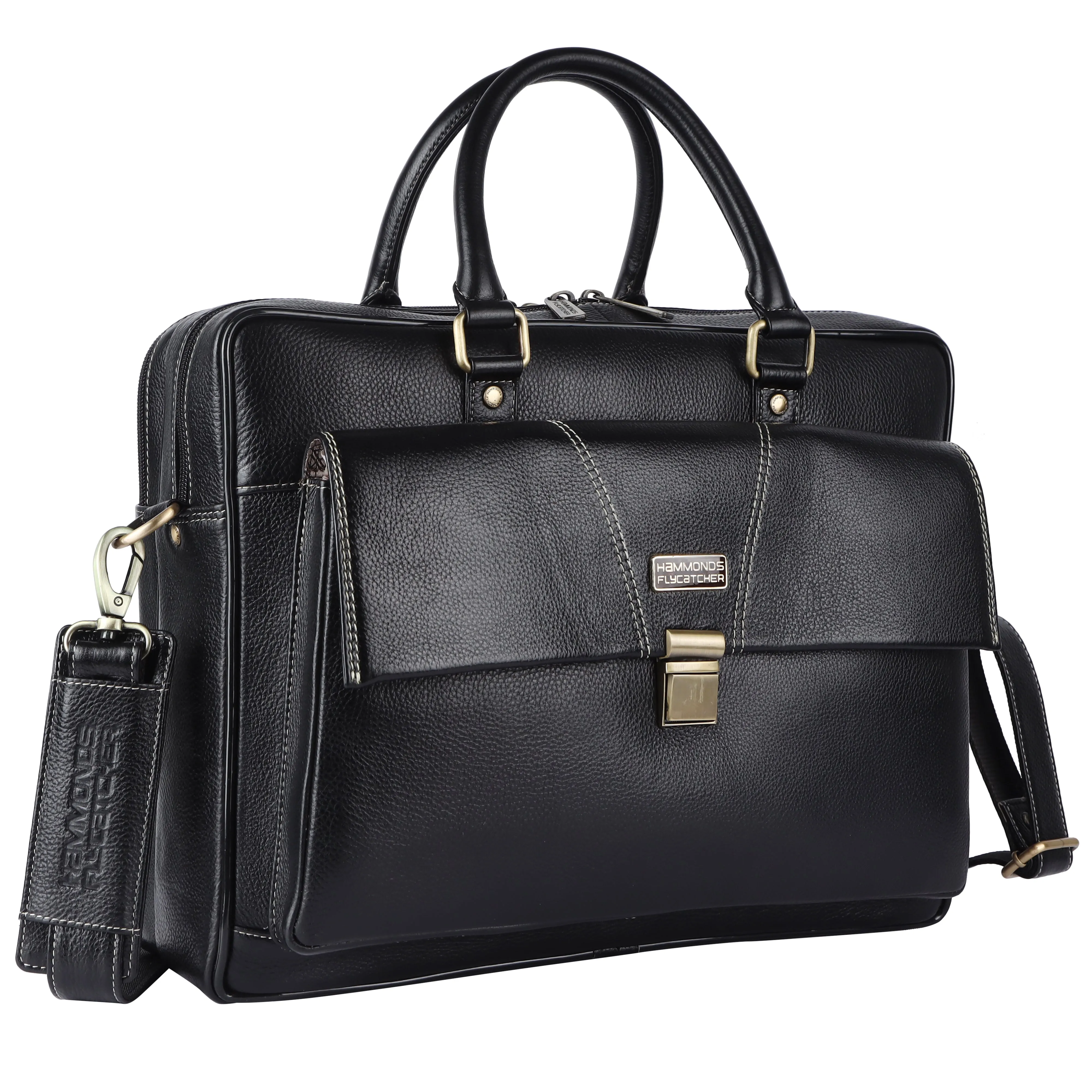 Premium Leather Office Bag With Laptop Compartment - 1 Year Warranty