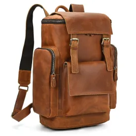 Premium Leather Travel Backpack Vintage Style Daypacks