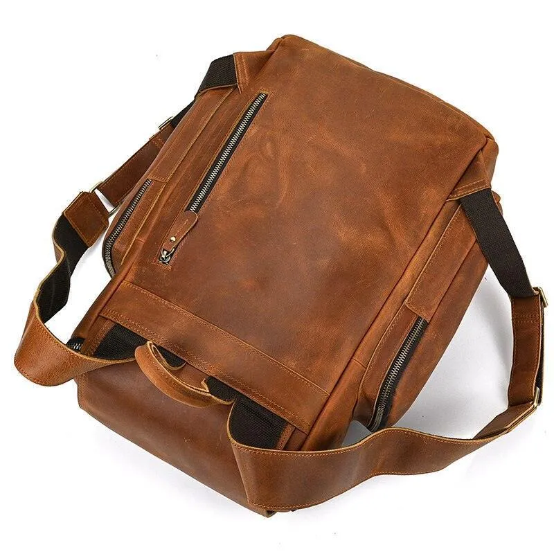 Premium Leather Travel Backpack Vintage Style Daypacks