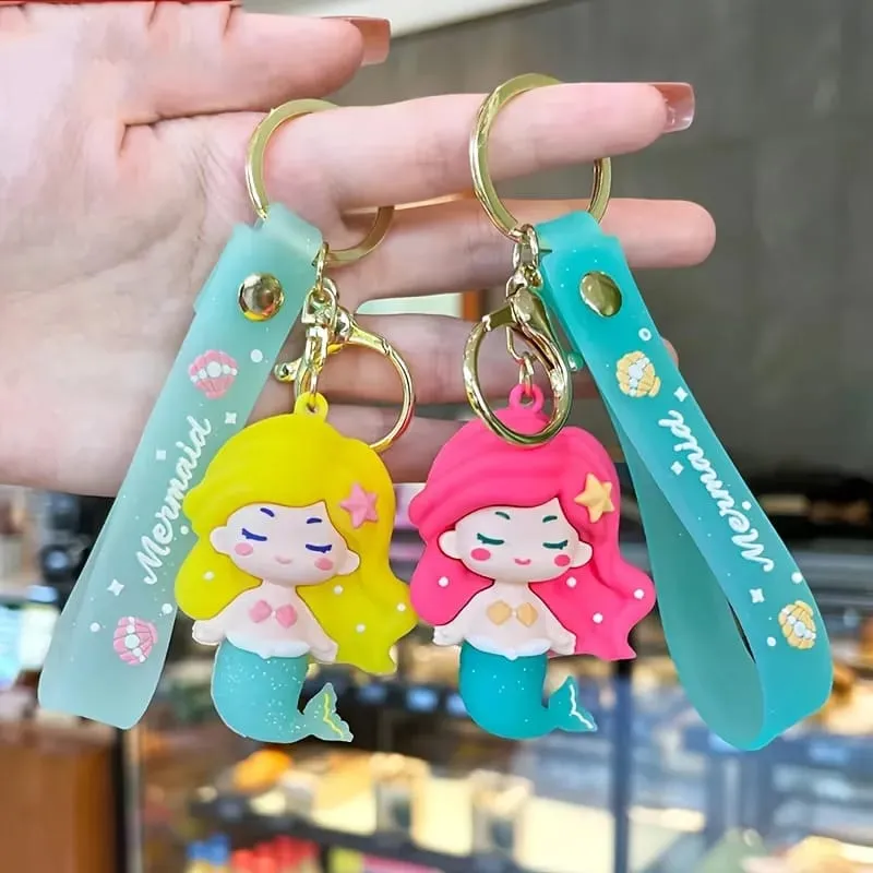 Premium Quality Magical 3D Mermaid and Unicorn Keychains to Your Everyday Accessories (Pack of 2) (Random Colour)