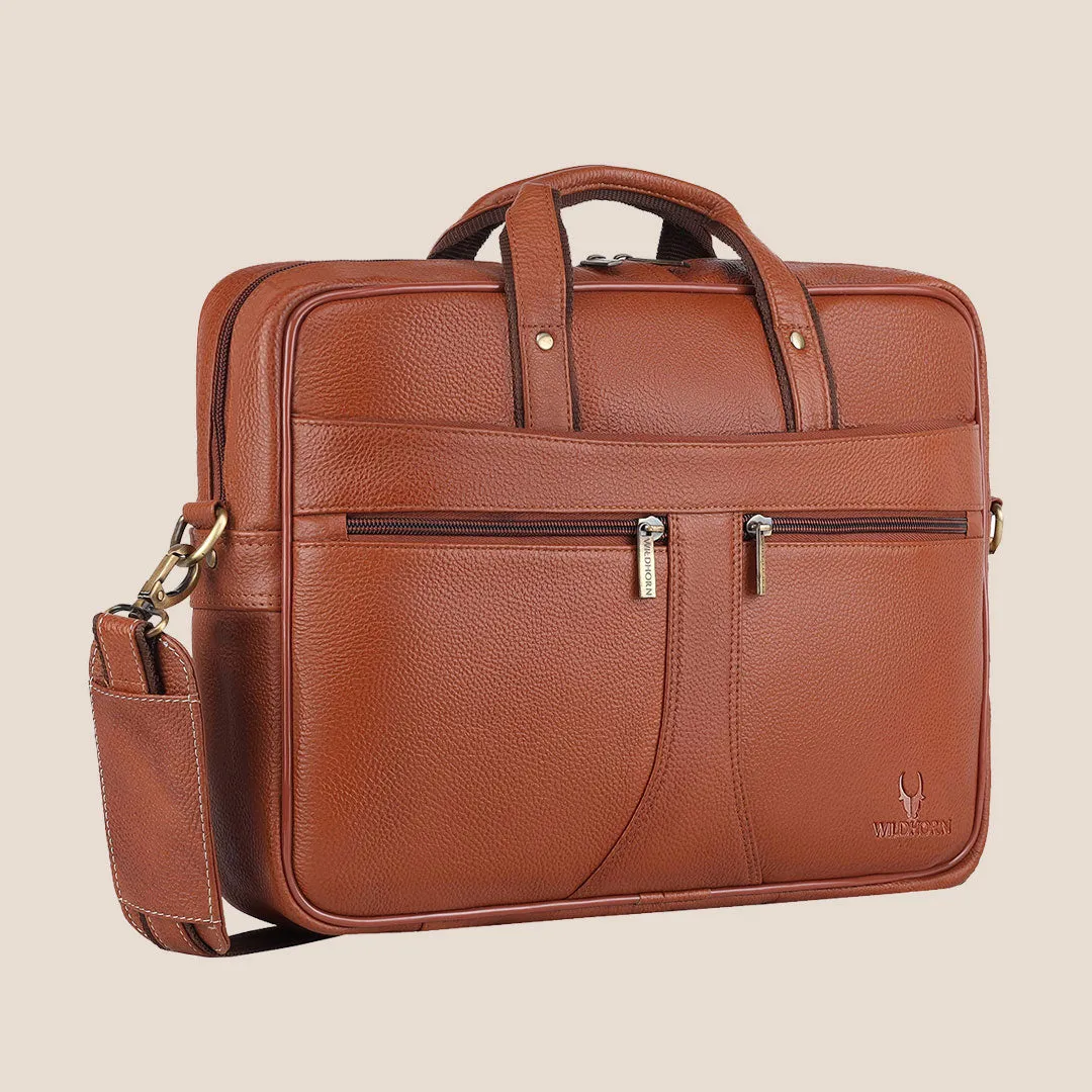 RICHMOND Leather Laptop Messenger Bag for Men