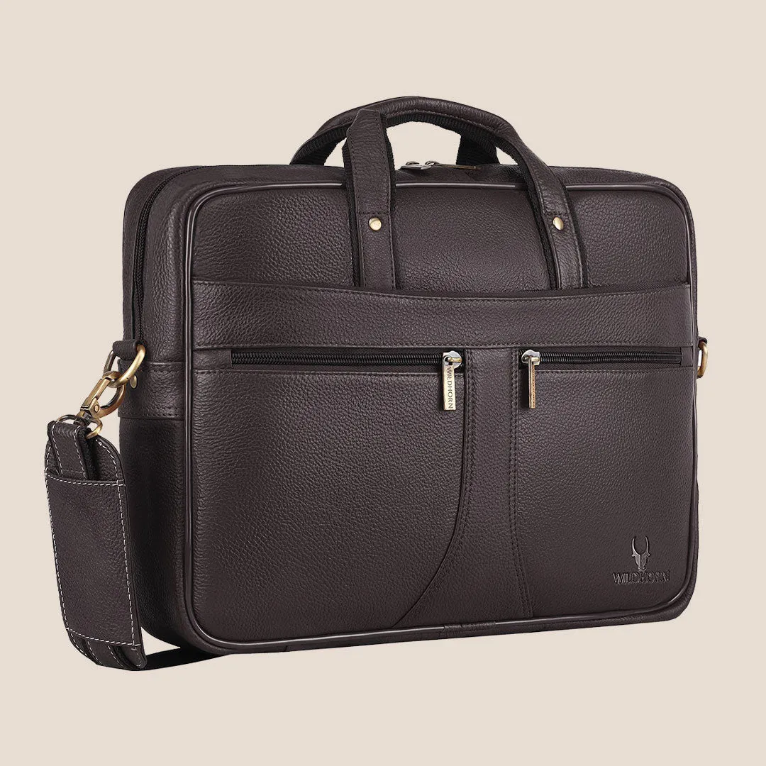 RICHMOND Leather Laptop Messenger Bag for Men