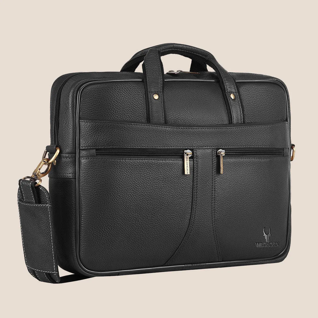 RICHMOND Leather Laptop Messenger Bag for Men