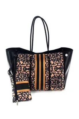 Rose Gold Leopard Neoprene Tote Bag