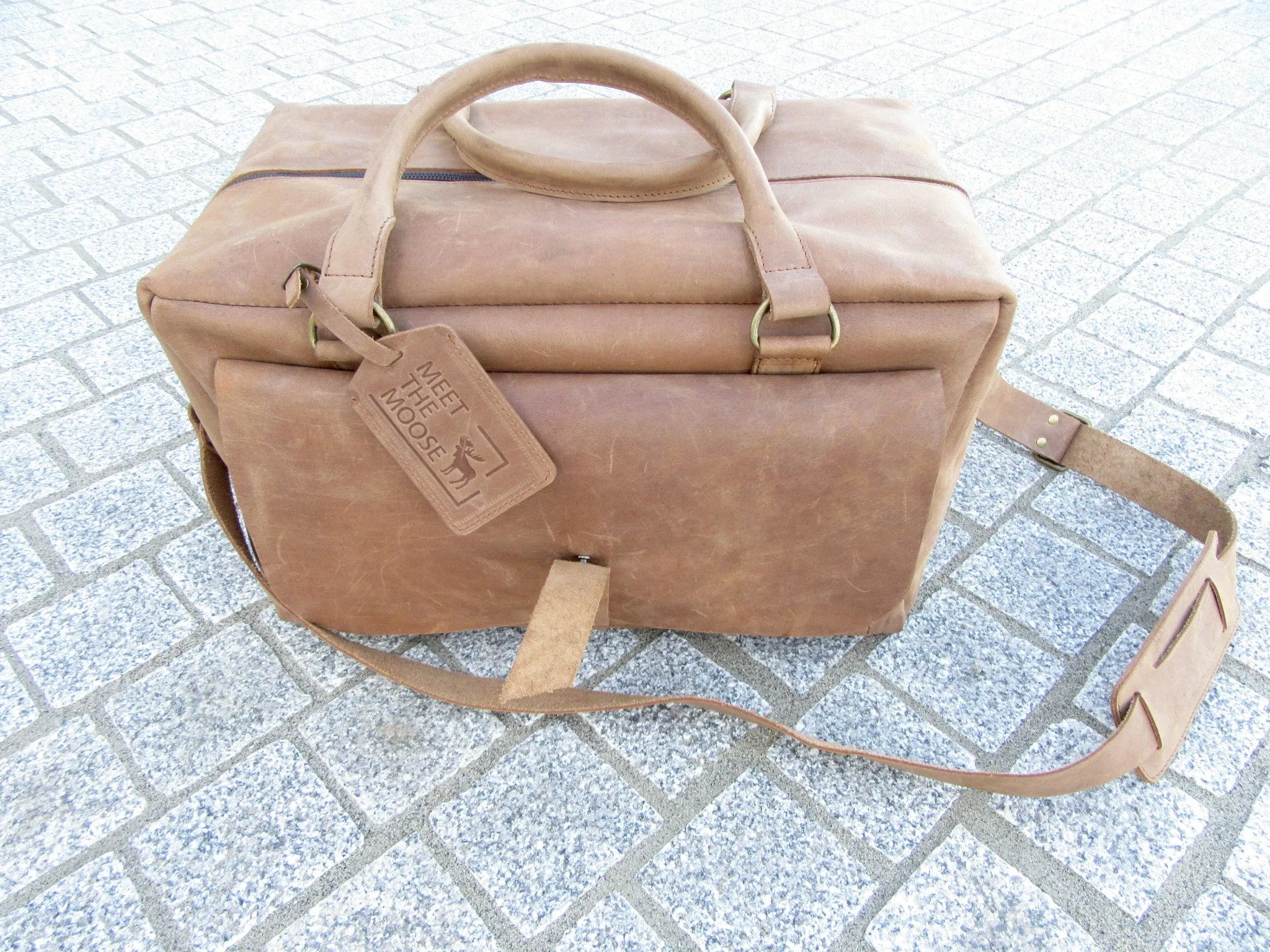 Royal Medium Carry-On Leather Weekender Bag - Light Brown