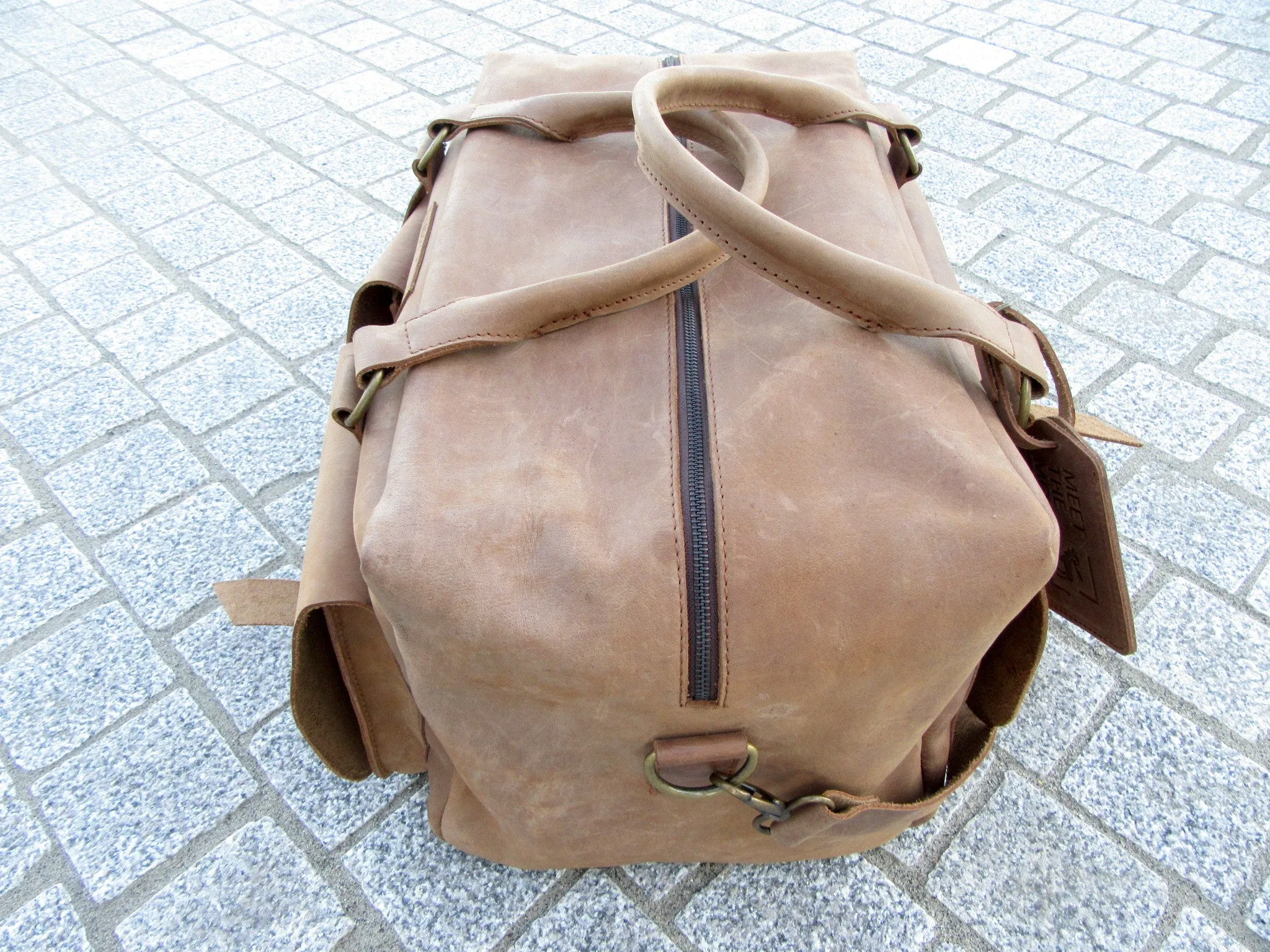 Royal Medium Carry-On Leather Weekender Bag - Light Brown