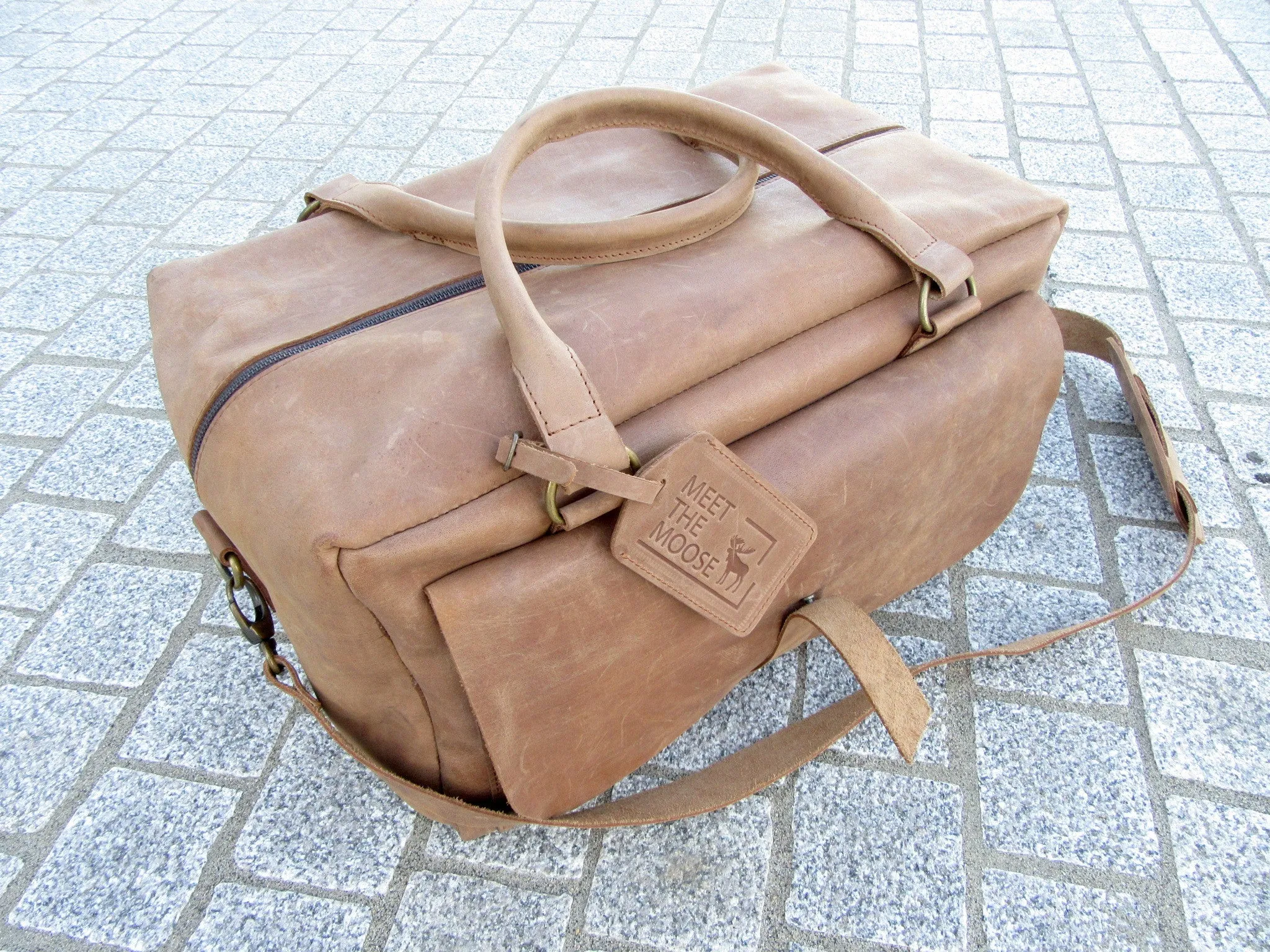 Royal Medium Carry-On Leather Weekender Bag - Light Brown