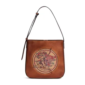 Sagittarius Head Layer Cowhide Leather Retro Bag