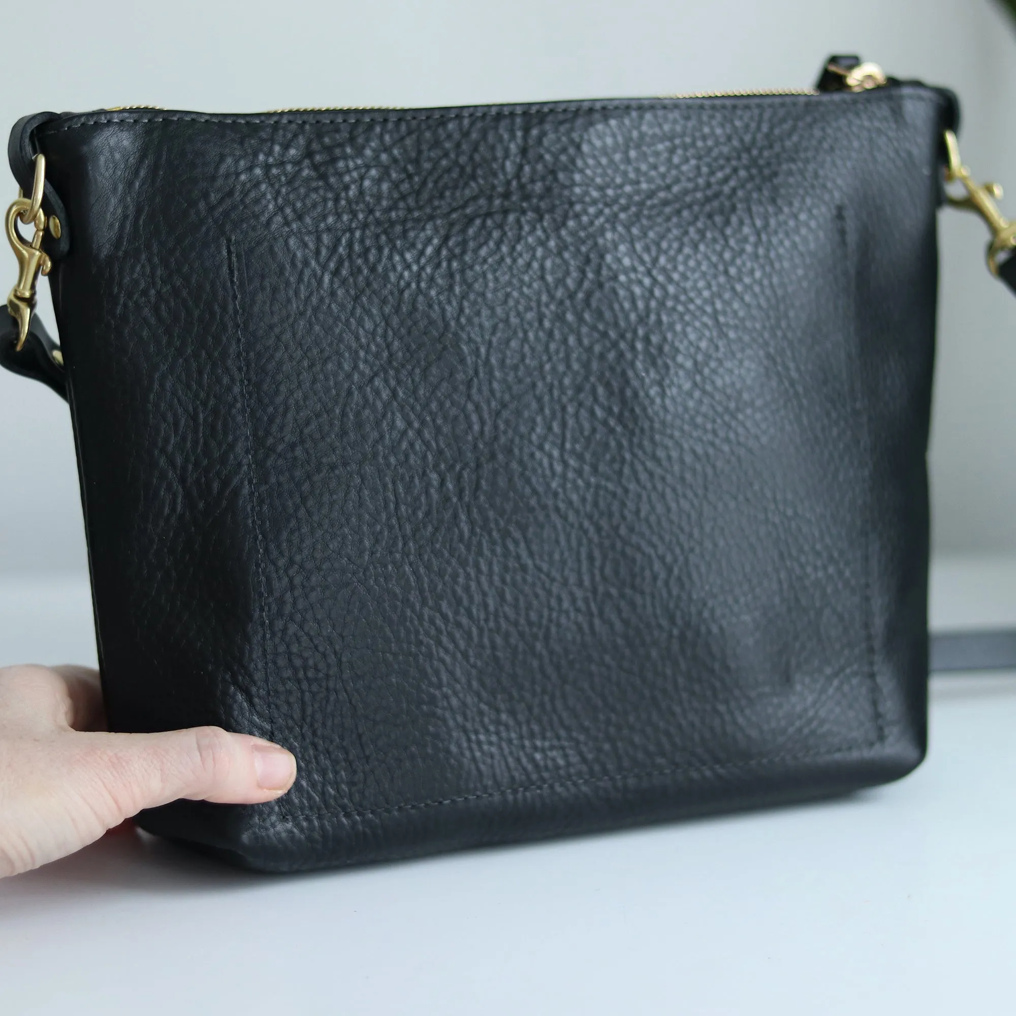 Seconds Sale Crossbody Bag with Monogram - Black Pebble