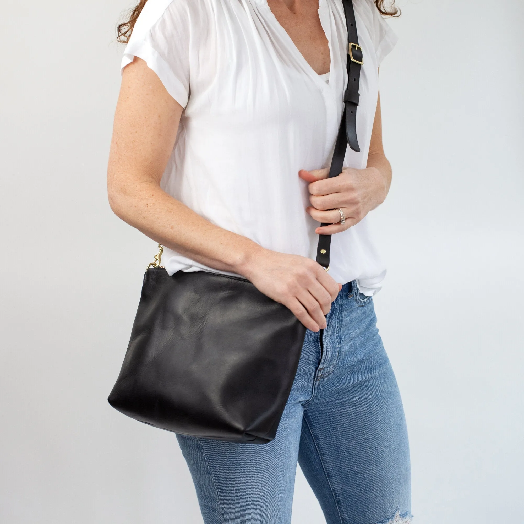 Seconds Sale Crossbody Bag with Monogram - Black Pebble