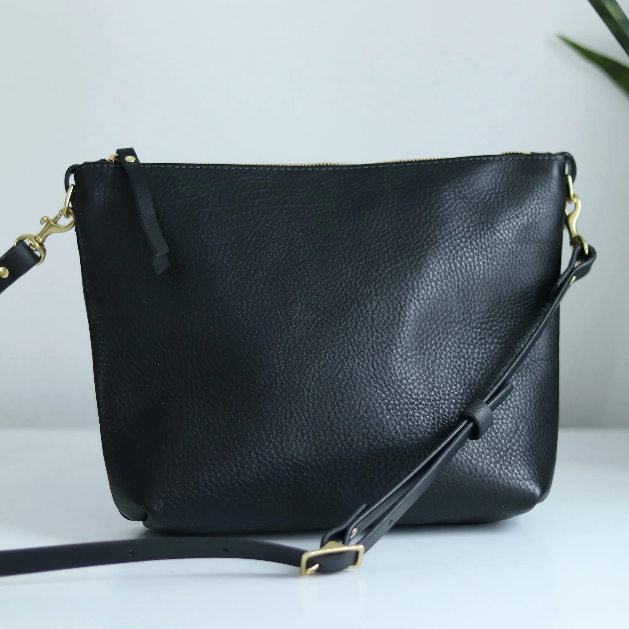 Seconds Sale Crossbody Bag with Monogram - Black Pebble