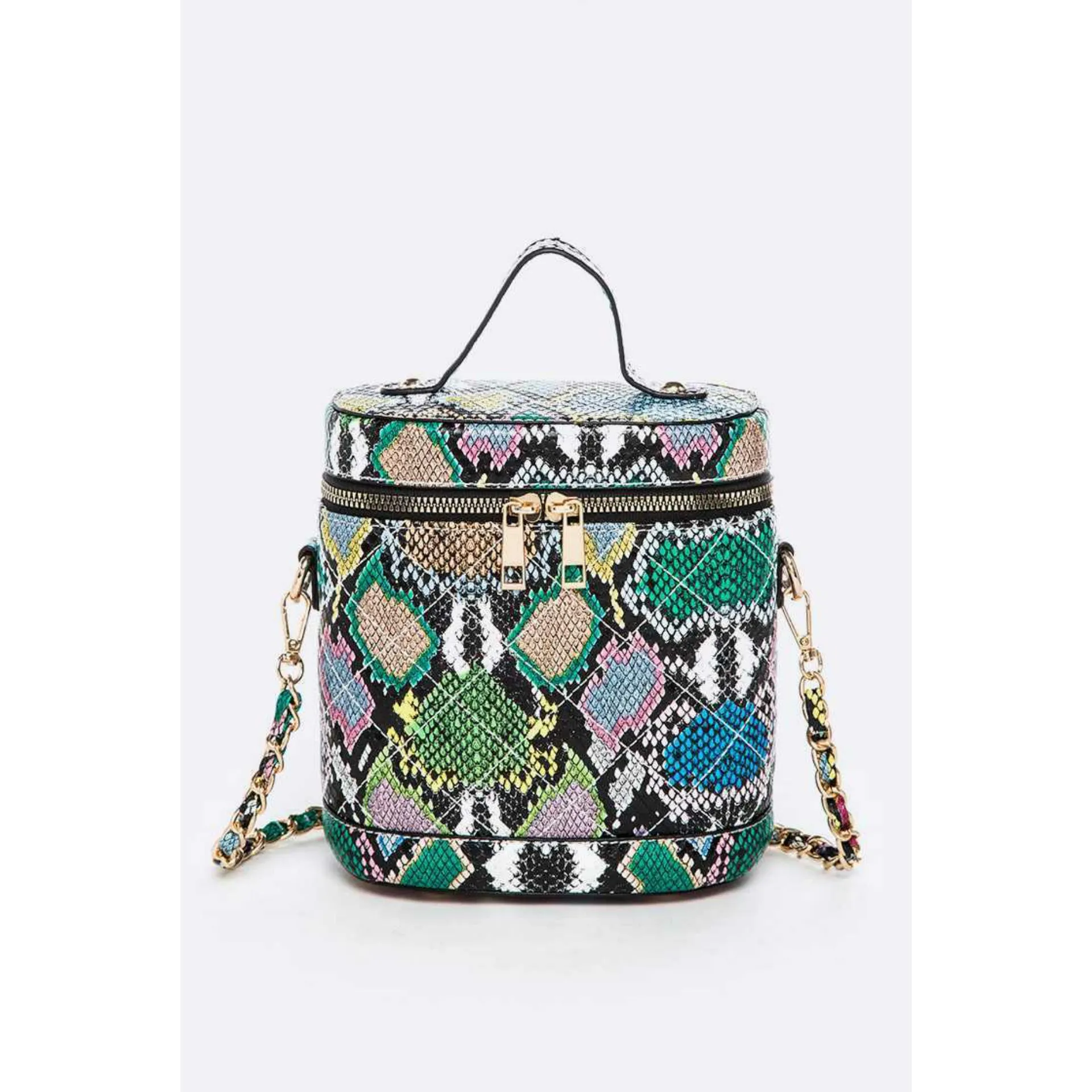 Snake Print Bucket Bag