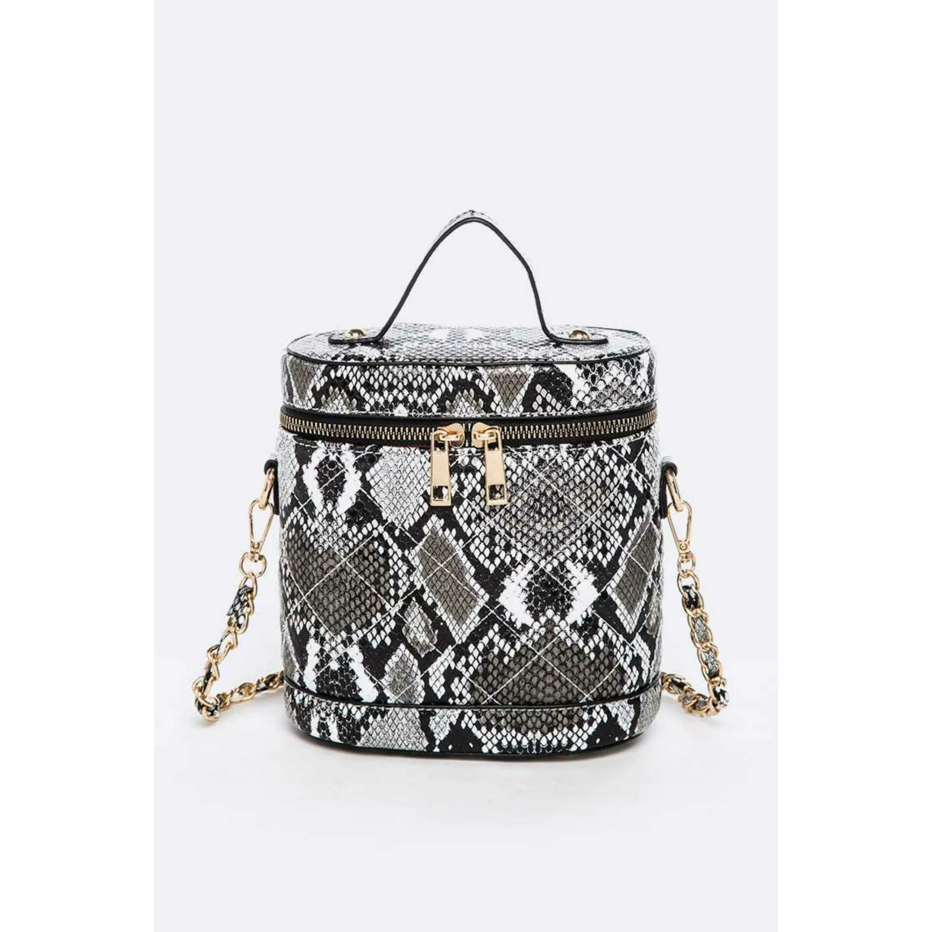 Snake Print Bucket Bag