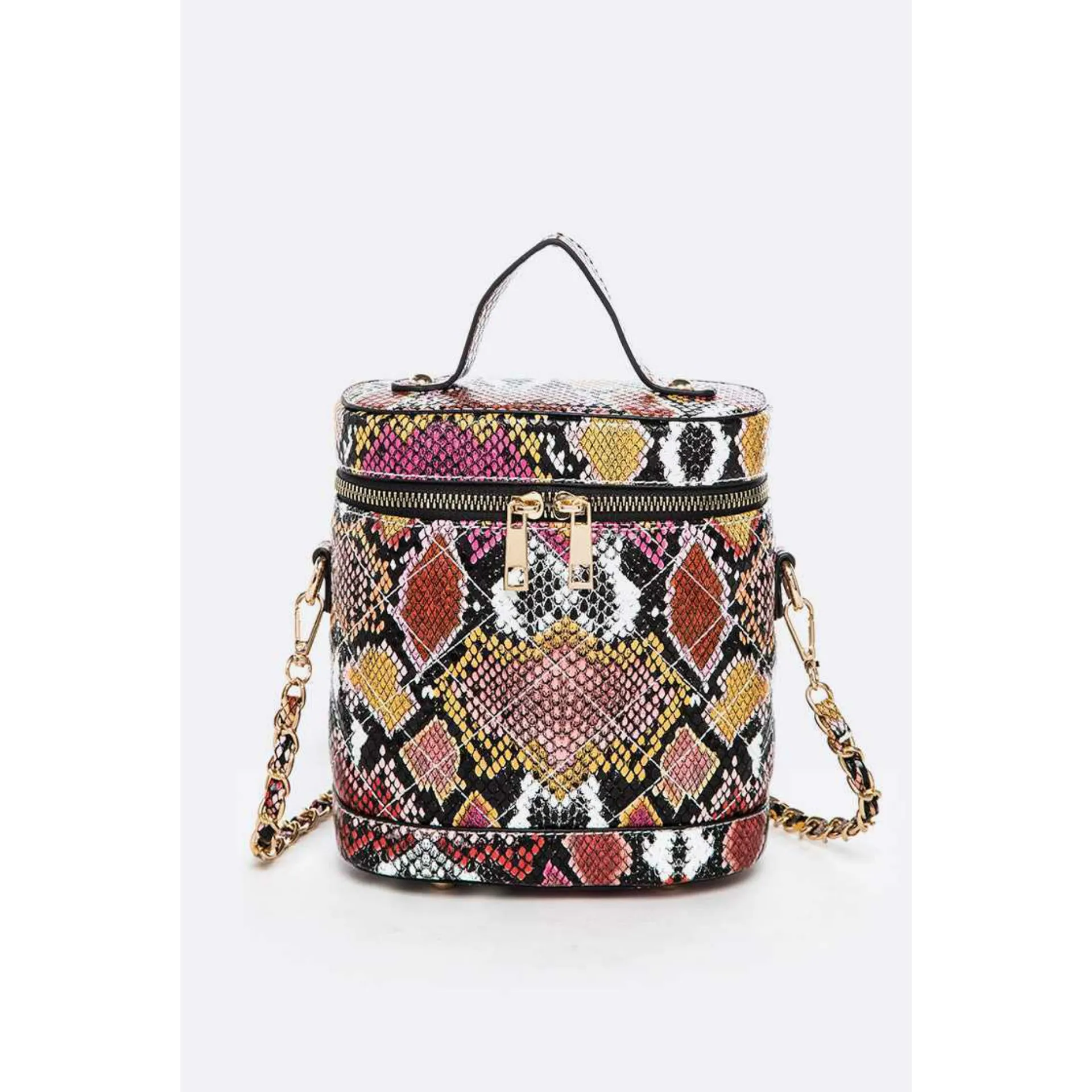 Snake Print Bucket Bag