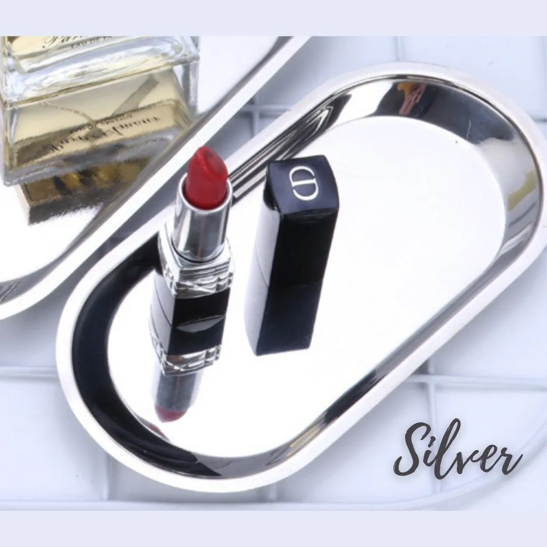 Stainless Steel Oval Tray (Towel, Small Dish Plate, Jewelries & Cosmetics)