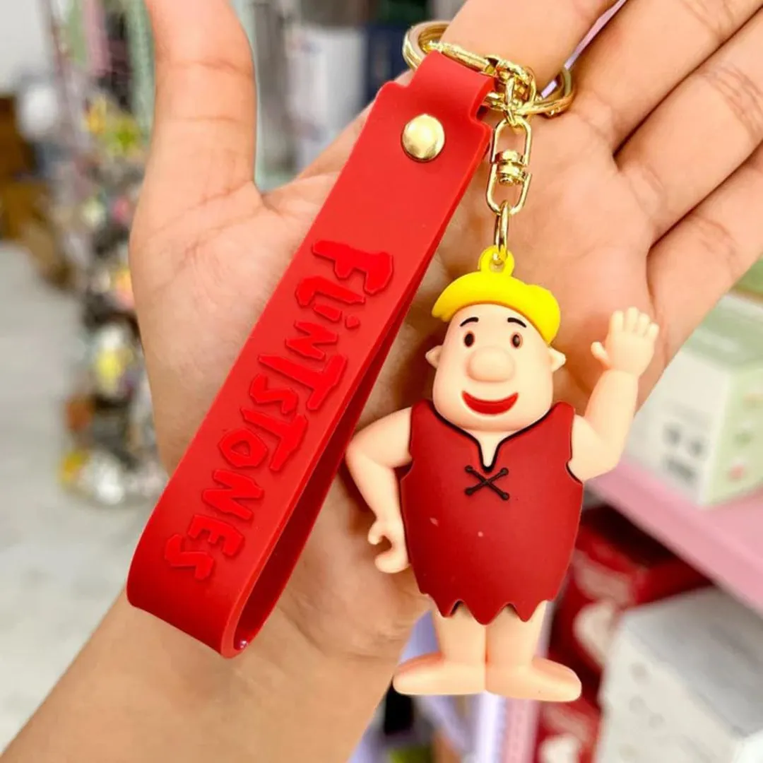 Stylish and Durable Flinstones Silicone Keychain - Perfect Gift for 90s Kids!