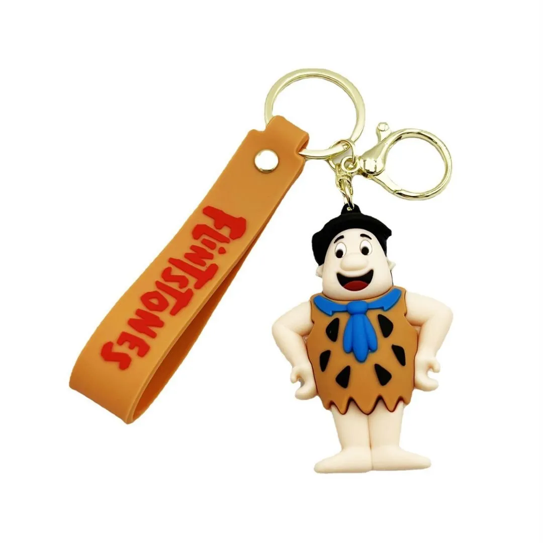 Stylish and Durable Flinstones Silicone Keychain - Perfect Gift for 90s Kids!