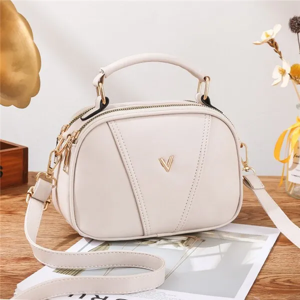 Summer New Crossbody Bag For Women Simple PU Shoulder Bag Small Round Bag Portable Handbags Female Leisure Purse Ladies Pouch