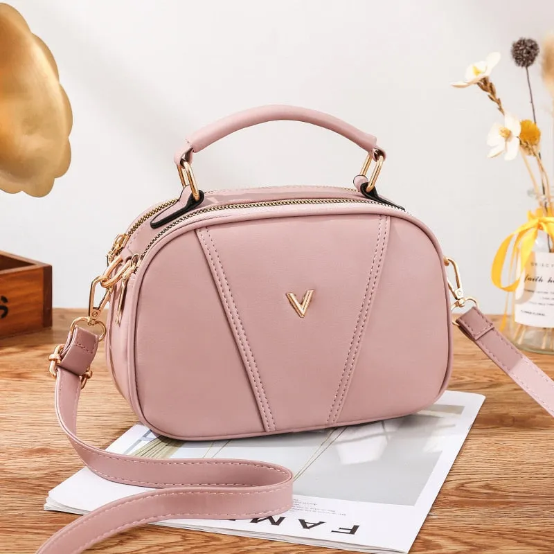 Summer New Crossbody Bag For Women Simple PU Shoulder Bag Small Round Bag Portable Handbags Female Leisure Purse Ladies Pouch