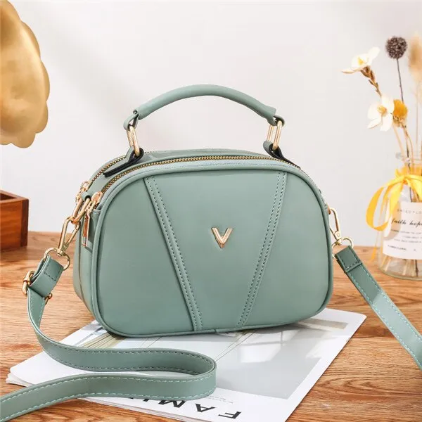 Summer New Crossbody Bag For Women Simple PU Shoulder Bag Small Round Bag Portable Handbags Female Leisure Purse Ladies Pouch