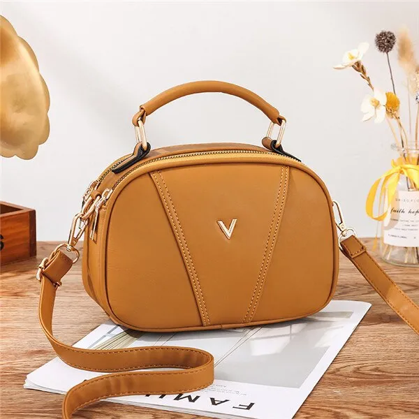 Summer New Crossbody Bag For Women Simple PU Shoulder Bag Small Round Bag Portable Handbags Female Leisure Purse Ladies Pouch