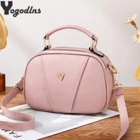 Summer New Crossbody Bag For Women Simple PU Shoulder Bag Small Round Bag Portable Handbags Female Leisure Purse Ladies Pouch