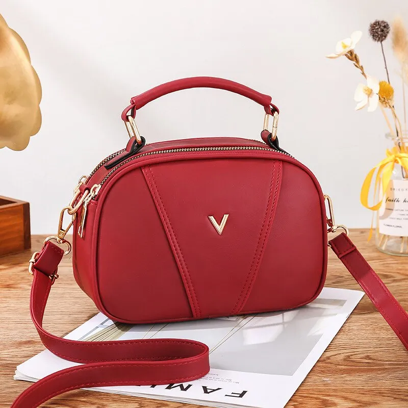 Summer New Crossbody Bag For Women Simple PU Shoulder Bag Small Round Bag Portable Handbags Female Leisure Purse Ladies Pouch