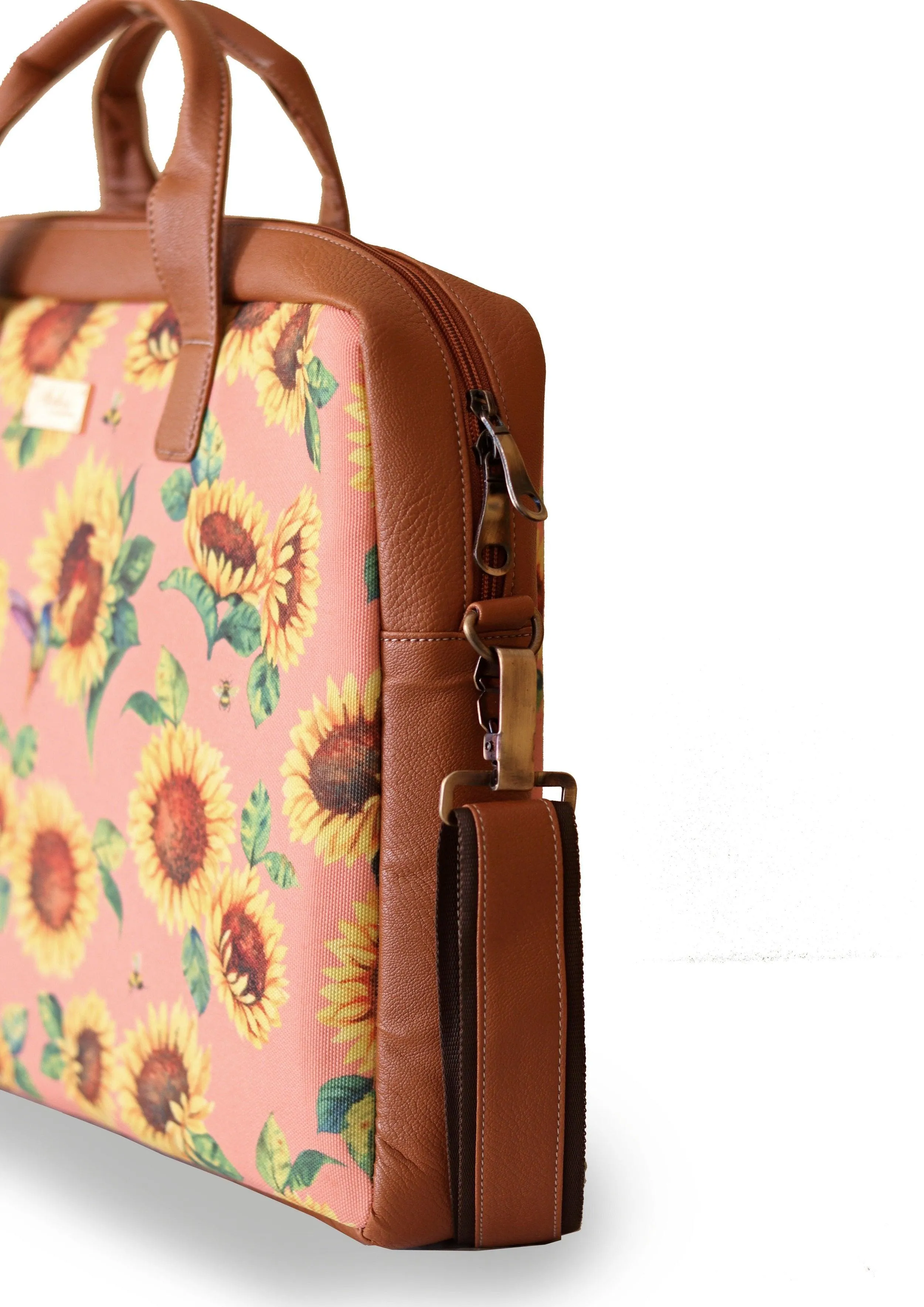 Sunflower Field Peach Women's Laptop Bag