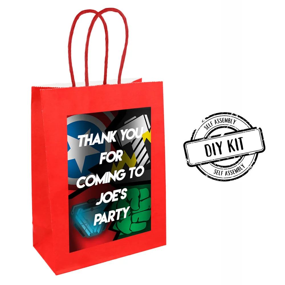 Superheroes Assemble Personalised Paper Party Bags - Pack of 12