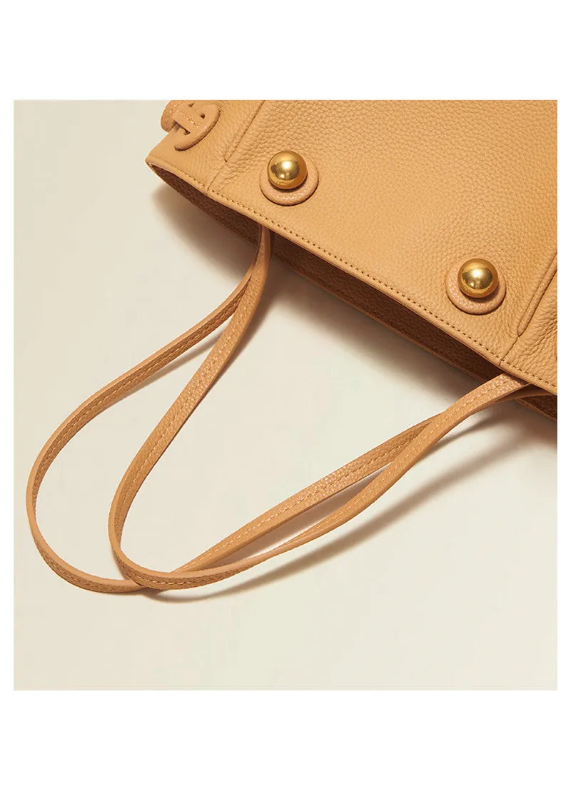 Versatile Chunky Chain Pebbled Leather Bucket Bag