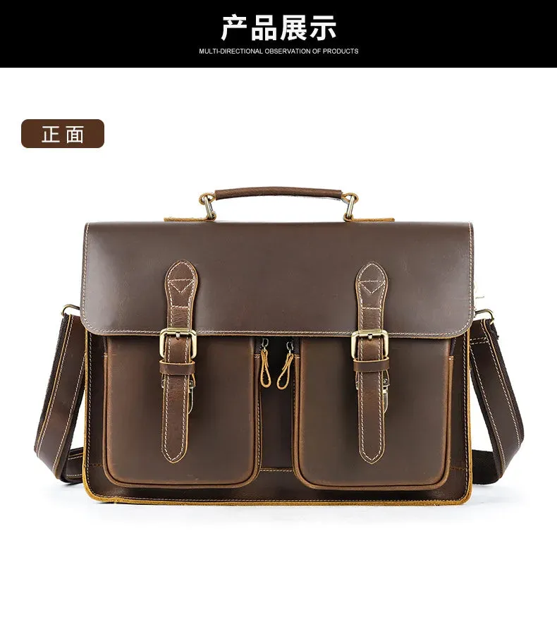 Vintage Leather Briefcase - Timeless Elegance and Durability