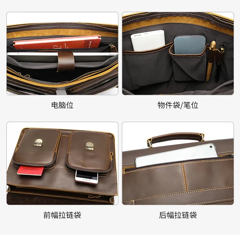 Vintage Leather Briefcase - Timeless Elegance and Durability