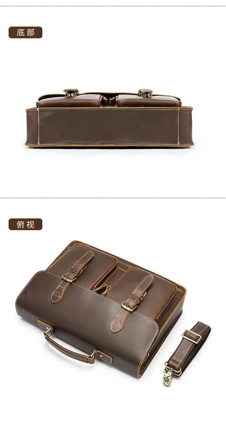 Vintage Leather Briefcase - Timeless Elegance and Durability