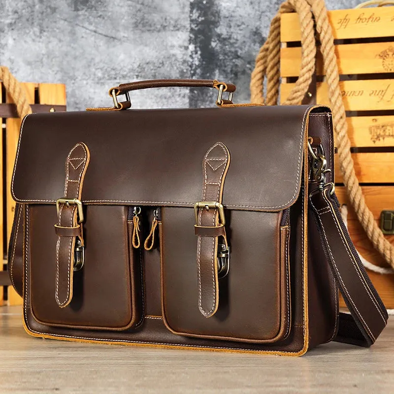 Vintage Leather Briefcase - Timeless Elegance and Durability